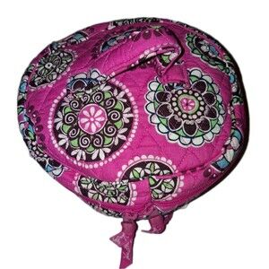 Vera Bradley Round Zip Around Cosmetic Bag Pink Cupcake Travel Bag Retired Bags